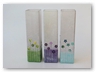group photo of green, purple and blue medium vases